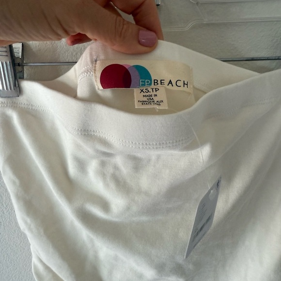 Free People Beach off white Ruched Dress - Picture 2 of 4